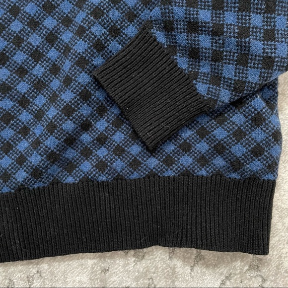 J Crew Mens checkered wool sweater, large - Picture 3 of 4